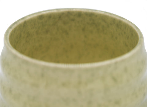Ribbed Green Speckled Matcha Bowl –  Ceramic Tea Bowl for Traditional Matcha Preparation # 93983
