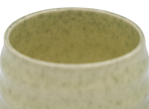 Ribbed Green Speckled Matcha Bowl –  Ceramic Tea Bowl for Traditional Matcha Preparation # 93983