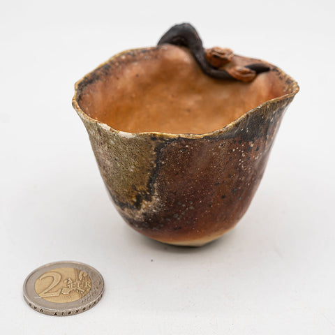 Wood-Fired Dehua Hand-Pulled Floral Cup # 94991