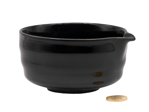 Glossy Black Katakuchi Matcha Bowl # 94734