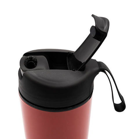 Deep Red Travel Thermos with Strap # 94536, 500 ml
