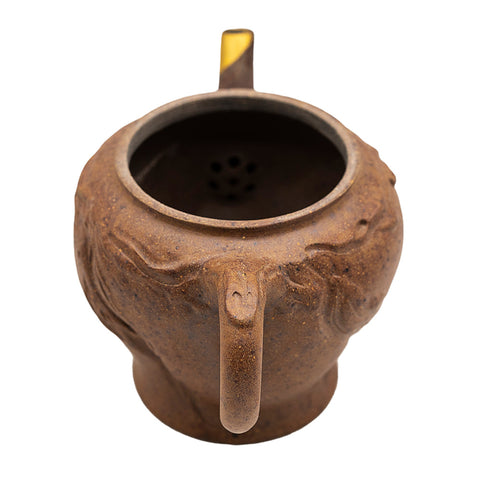 Woodfired Yixing Teapot Lotus Lid with Gold Kintsugi # 95078, 145 ml