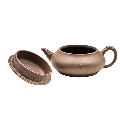 Azure Dragon Pattern Flat Jade yixing clay woodfired teapot # 94828