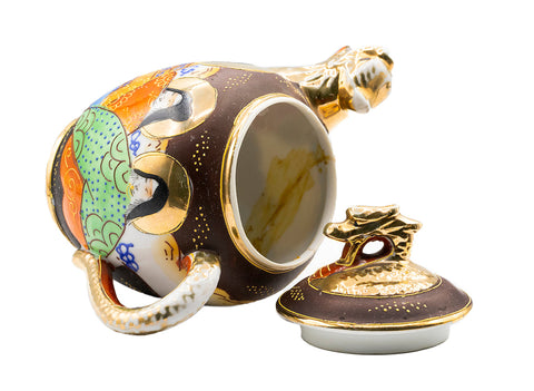 Teapot, Satsuma, handpainted, vintage Japanese. mid-XX century #93067