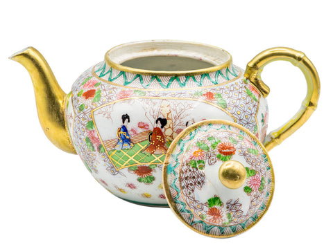 Japanese vintage porcelain teapot, handpainted # 93203