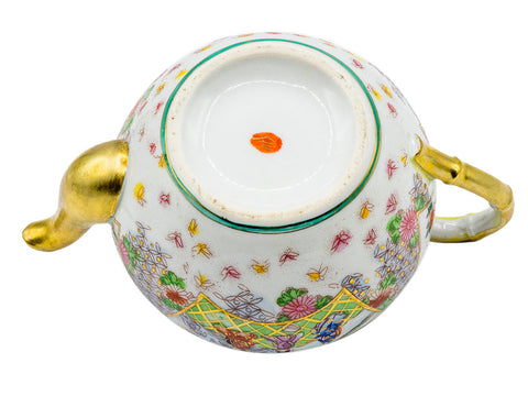 Japanese vintage porcelain teapot, handpainted # 93203