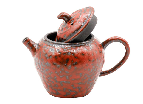 Coral Red Shoulder Beauty Ceramic Teapot # 93465, 170 ml