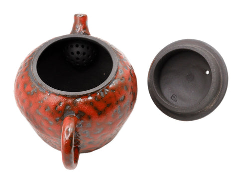 Coral Red Shoulder Beauty Ceramic Teapot # 93465, 170 ml