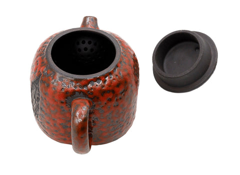 Coral Red Ceramic Teapot # 93462, 100 ml