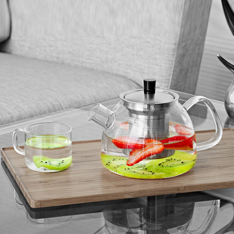 Glass Teapot 900ml with Removable Stainless Steel Infuser # 801