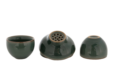 Set for tea ceremony (9 items) # 91049, porcelain: teapot 220 ml, gundaobey 210 ml, teamesh, six cups 50 ml.