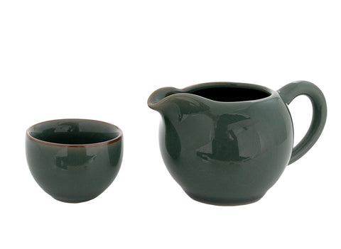 Set for tea ceremony (9 items) # 91049, porcelain: teapot 220 ml, gundaobey 210 ml, teamesh, six cups 50 ml.