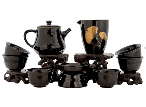 Set for tea ceremony (9 items) # 91045, porcelain: teapot 200 ml, gundaobey 200 ml, teamesh, six cups 58 ml.